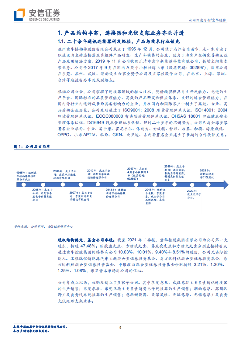 意华股份-深耕连接器领域，拓展光伏支架业务公司如虎添翼-220308.pdf 第5页