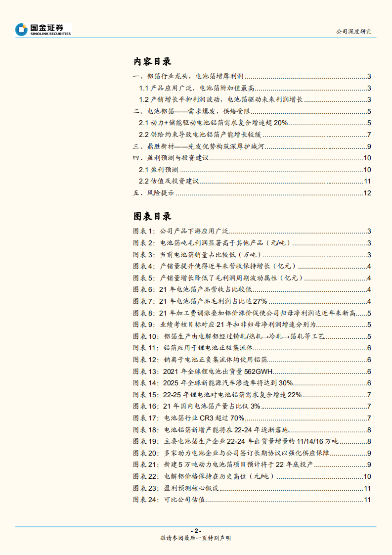 鼎胜新材-铝箔龙头企业，先发优势助力电池箔高增-220624.pdf 第2页