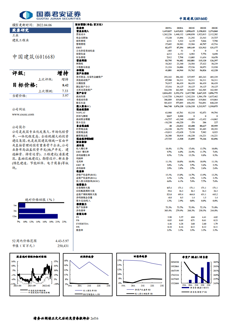 中国建筑-地产估值仅万保招金50%，央国资信用和全产业链优势待重估-20220406.pdf 第2页