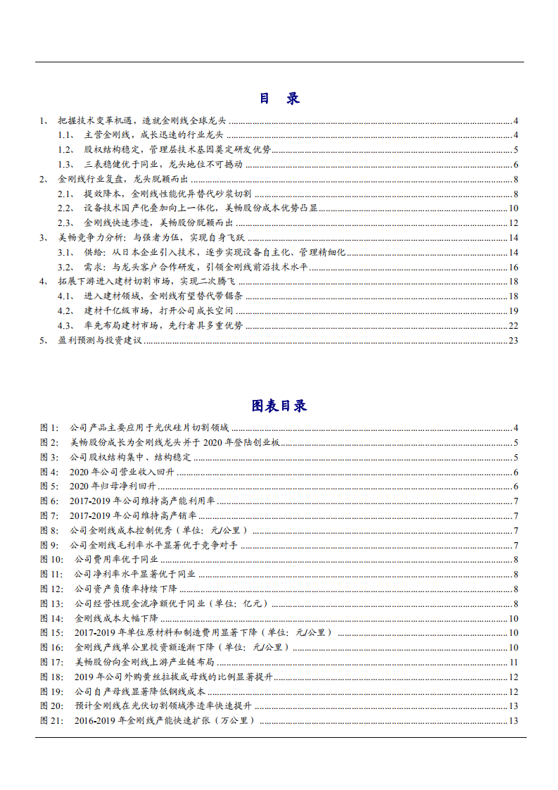 2021年光伏金刚线龙头美畅股份公司布局建材市场分析报告.pdf 第1页