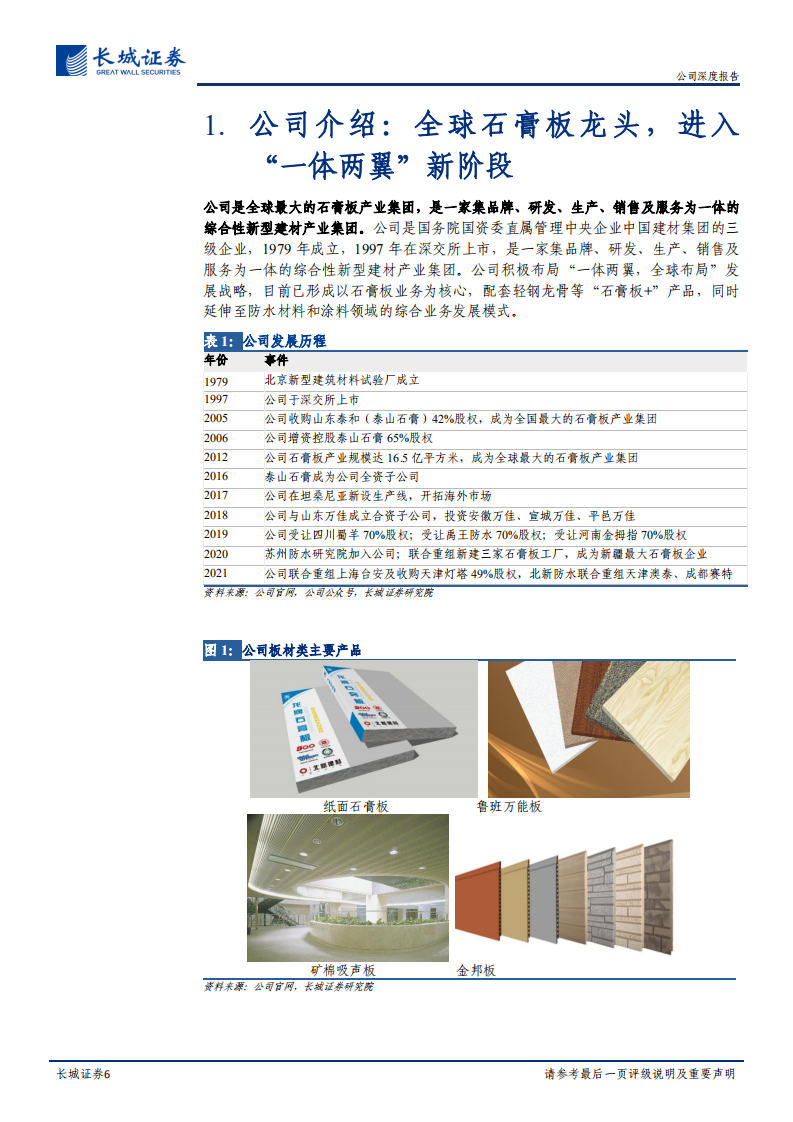 北新建材-公司深度报告：&ldquo;一体两翼&rdquo;落地，石膏板龙头扬帆前行-220429.pdf 第6页