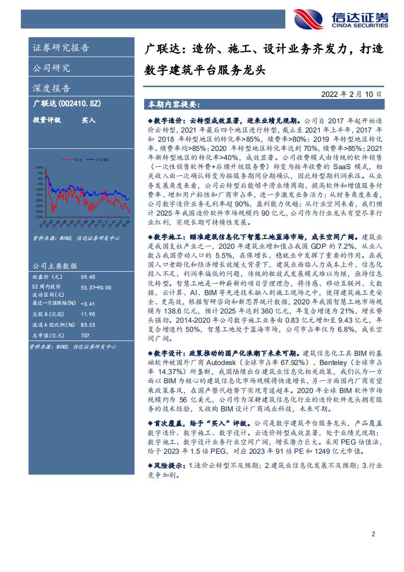 广联达-深度报告：造价、施工、设计业务齐发力，打造数字建筑平台服务龙头-20220211.pdf 第2页