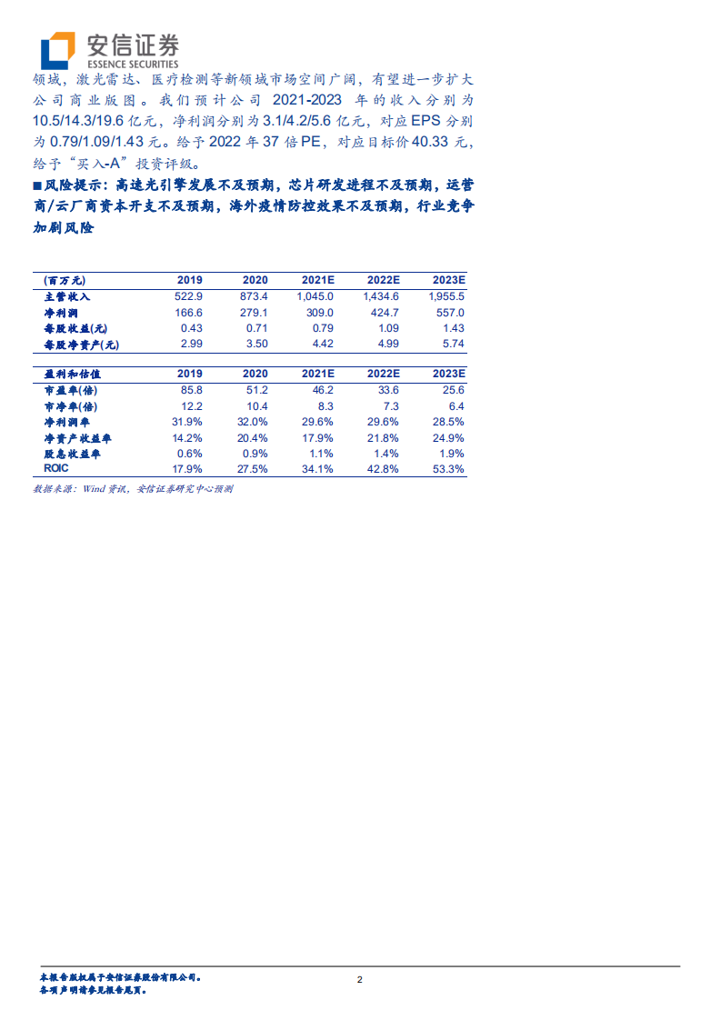 天孚通信-产业链高效整合，平台型光器件龙头前景广阔-220221.pdf 第2页