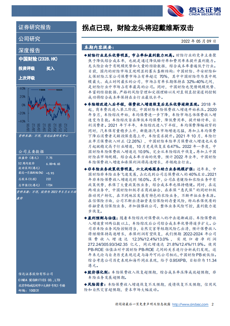 中国财险-深度报告：拐点已现，财险龙头将迎戴维斯双击-220509.pdf 第2页