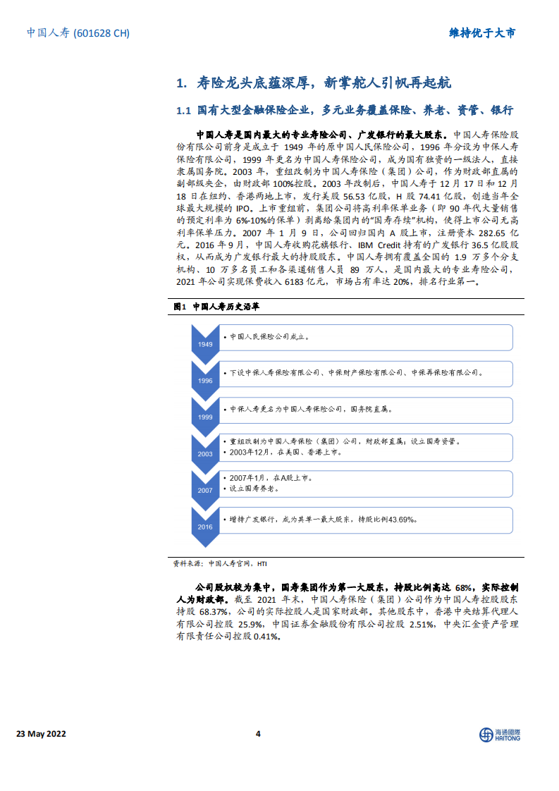 中国人寿-寿险龙头底蕴深厚，连续四年领跑行业-220523.pdf 第4页