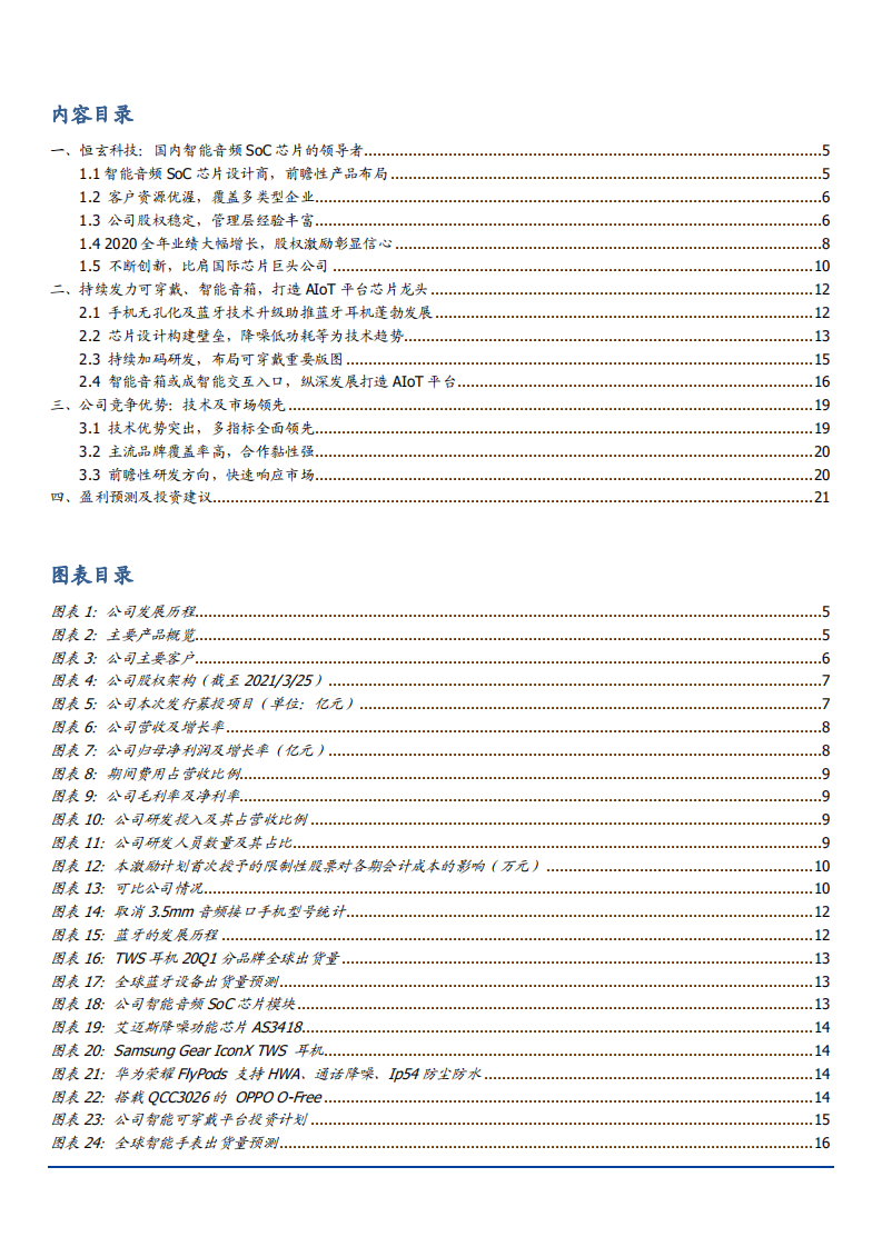 2021年AIoT平台芯片龙头恒玄科技公司竞争优势分析报告.pdf 第1页