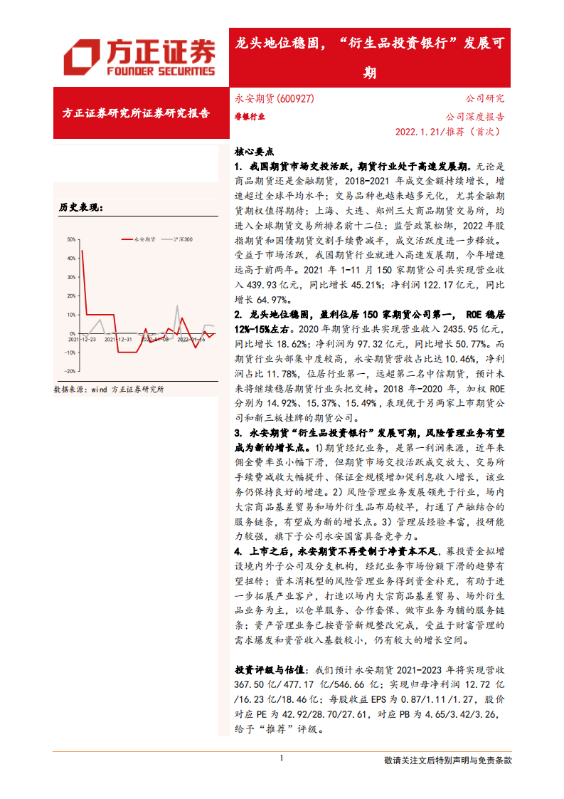 永安期货-龙头地位稳固，“衍生品投资银行”发展可期 -220121.pdf 第1页