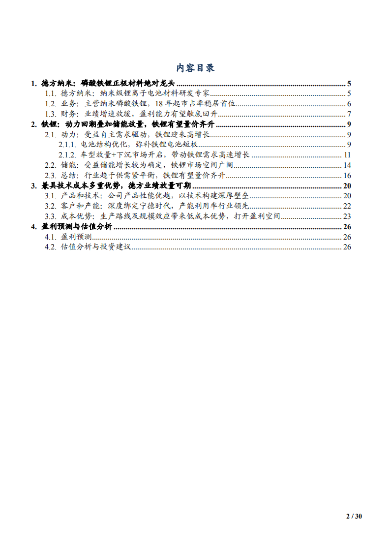 2021年磷酸铁锂正极材料龙头德方纳米公司竞争优势分析报告.pdf 第1页