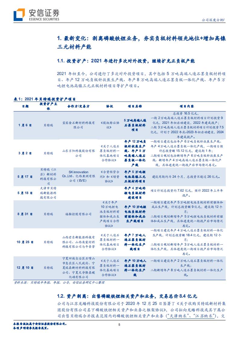 贝特瑞-公司深度分析：夯实负极材料领先地位，聚焦高镍三元正极迎来新增长级-20220105.pdf 第5页