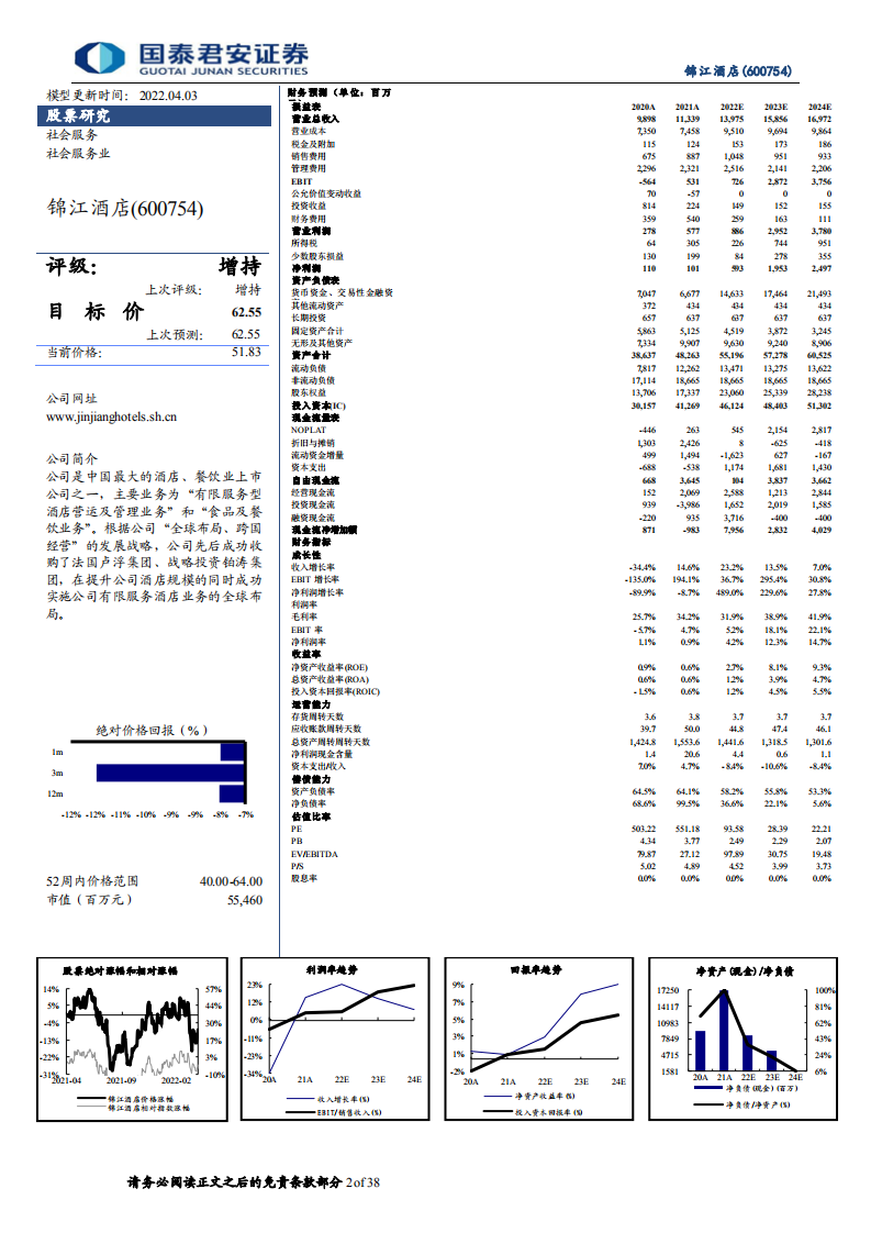 锦江酒店-公司更新报告：数字生态助力弯道超车-220403.pdf 第2页