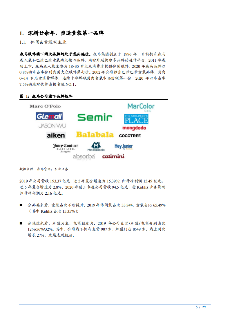 2021年森马服饰公司休闲装和巴拉童装双主业分析报告.pdf 第4页