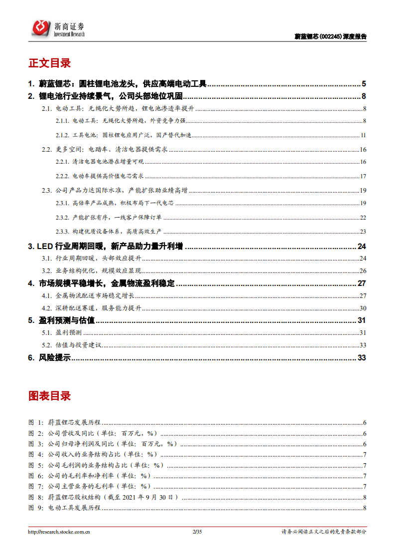 蔚蓝锂芯-投资价值深度报告：受益电动工具无绳化，圆柱锂电池量利双收-20220320.pdf 第2页