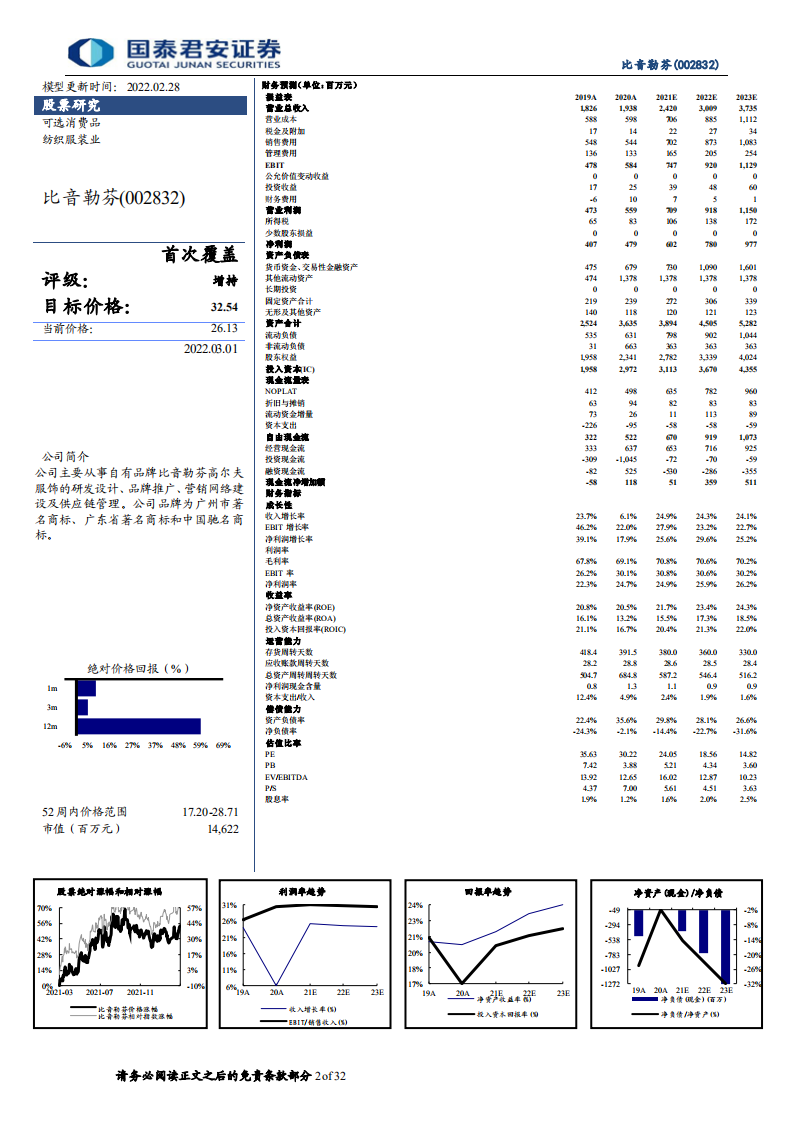 比音勒芬-高端运动时尚龙头，盈利优异增长强劲-220301.pdf 第2页