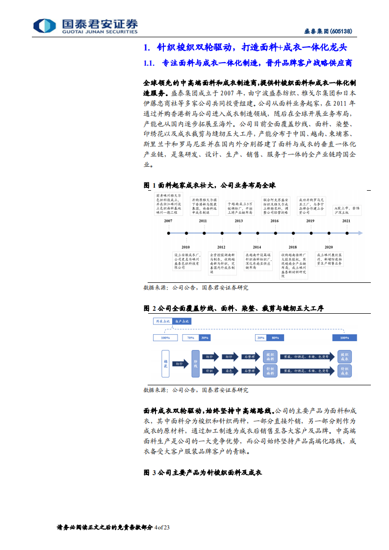 盛泰集团-首次覆盖报告：面料成衣双轮驱动，技术客户优势显著-220620.pdf 第4页