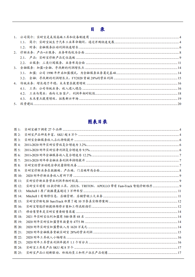 2021年美国汽车诊断龙头实耐宝公司业务布局分析报告.pdf 第1页
