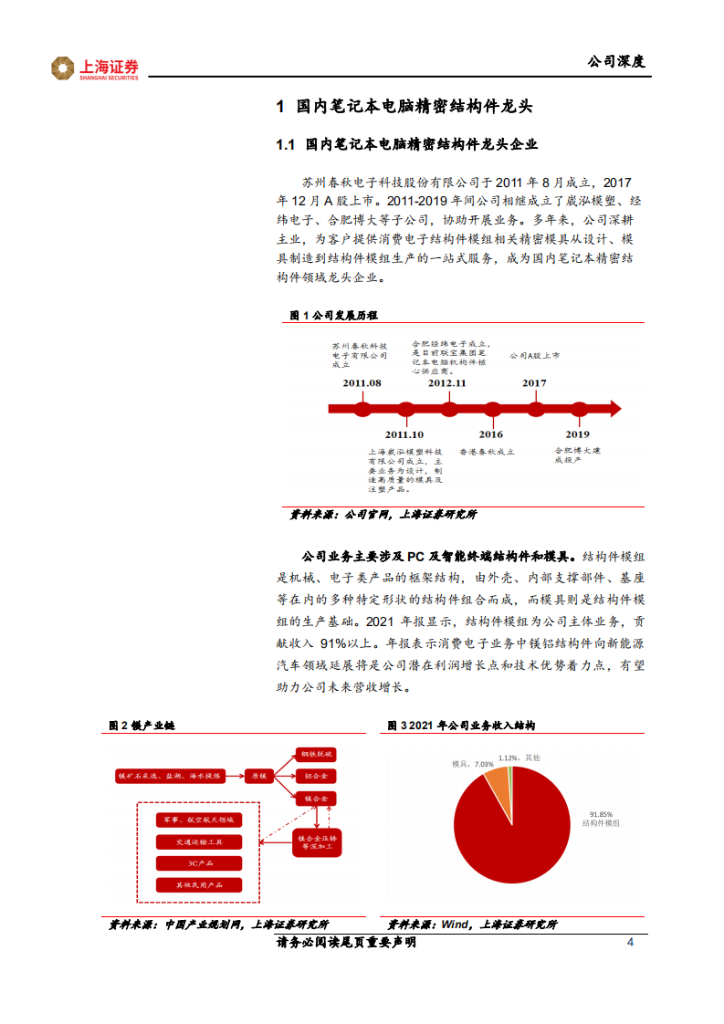 春秋电子-镁合金结构件龙头，汽车电子打开新空间-220619.pdf 第4页