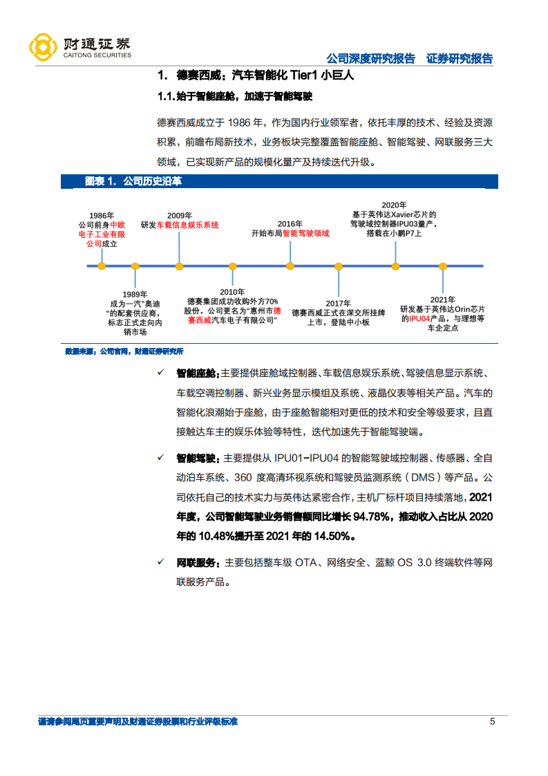 德赛西威-乘汽车智能化之“势”，Tier1小巨人有望持续三击-220604.pdf 第5页