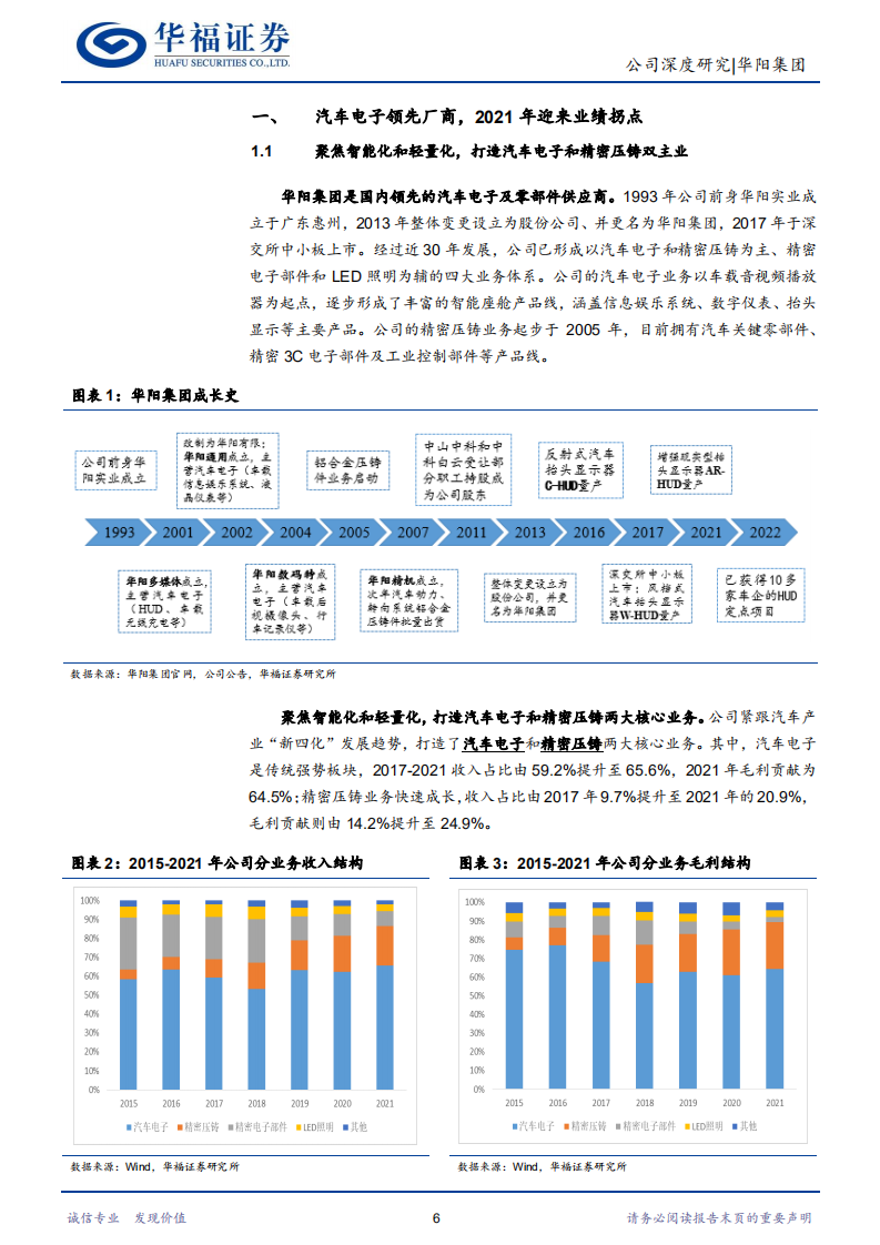 华阳集团-汽车电子领先厂商，智能座舱进入业绩兑现期-220601.pdf 第6页
