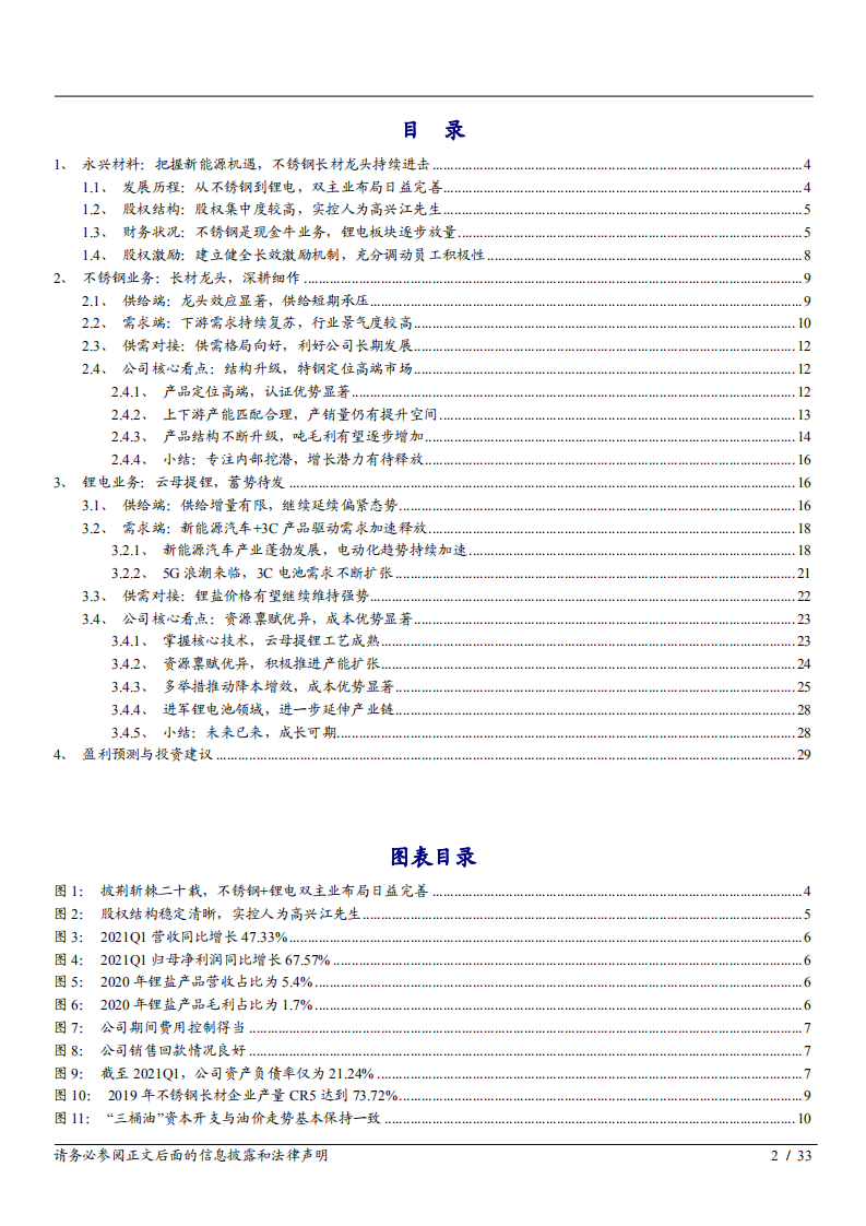 2021年永兴材料公司不锈钢与锂电双业务分析报告.pdf 第1页