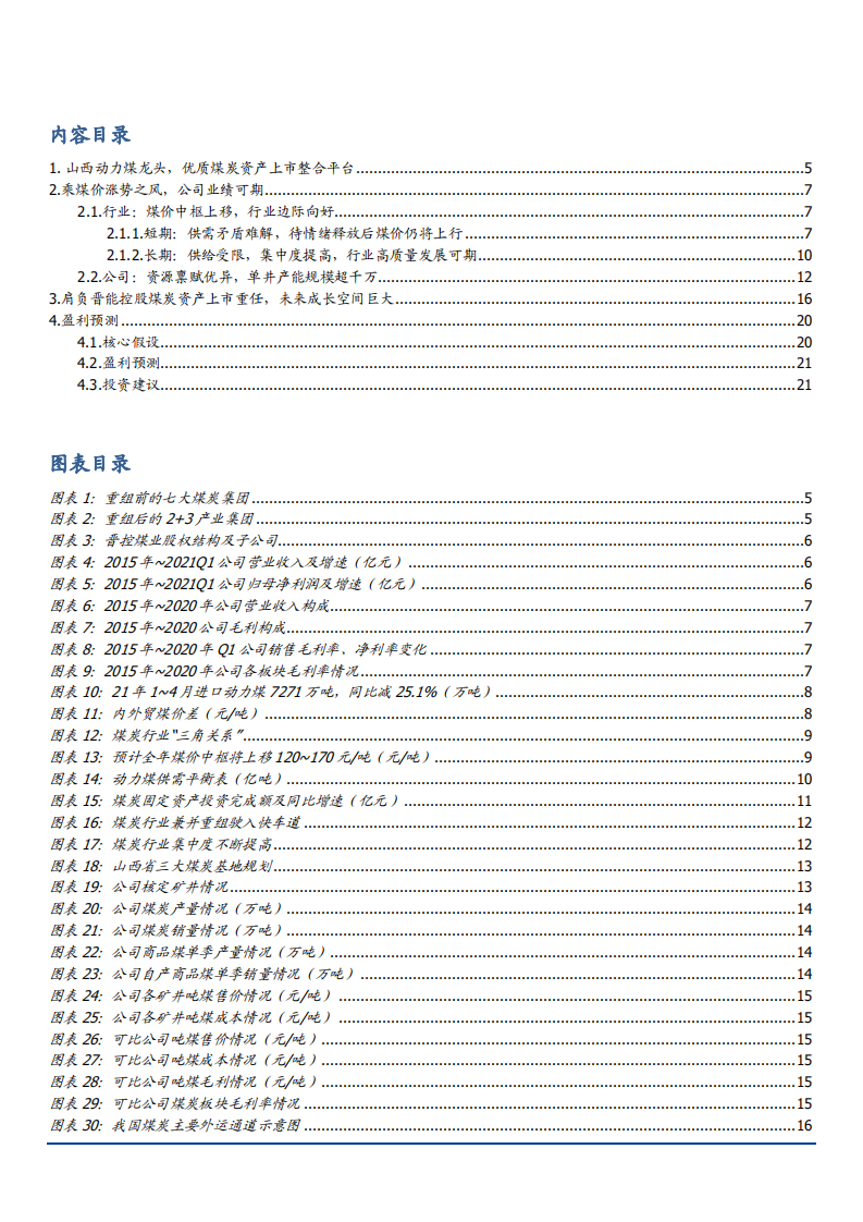2021年山西动力煤龙头晋控煤业公司盈利能力分析报告.pdf 第1页