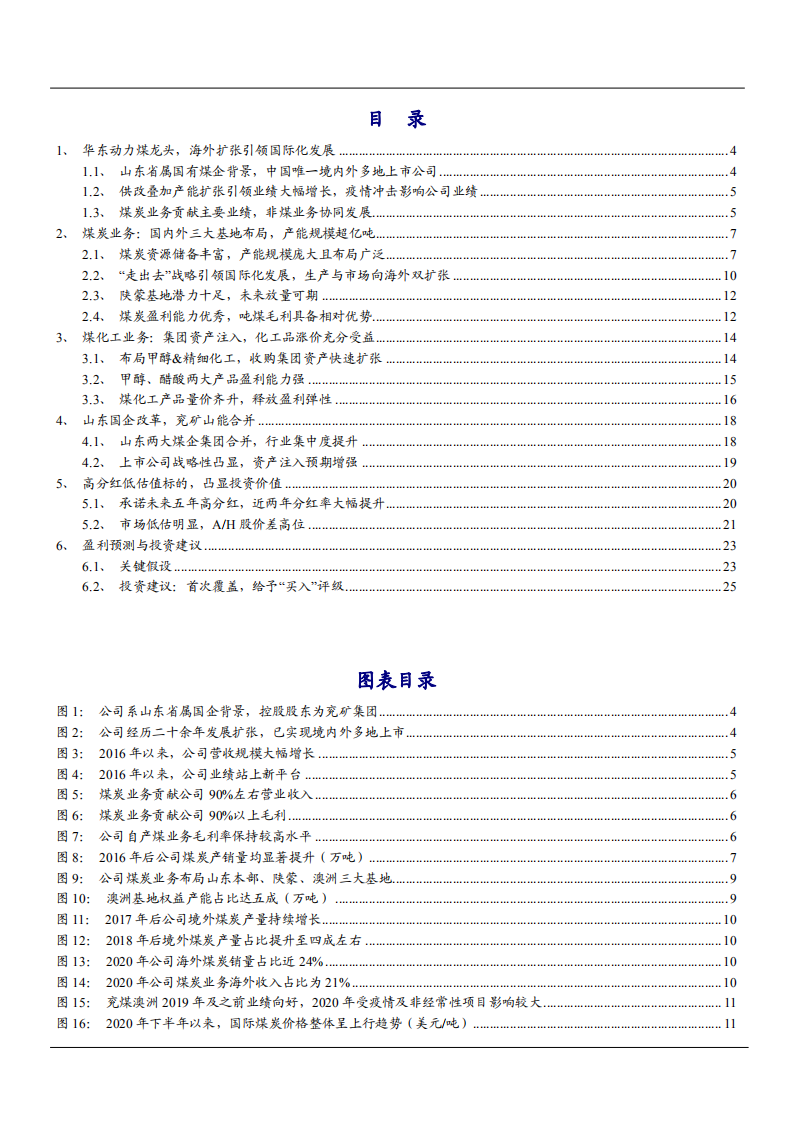 2021年兖州煤业公司业务布局及盈利能力分析报告.pdf 第1页