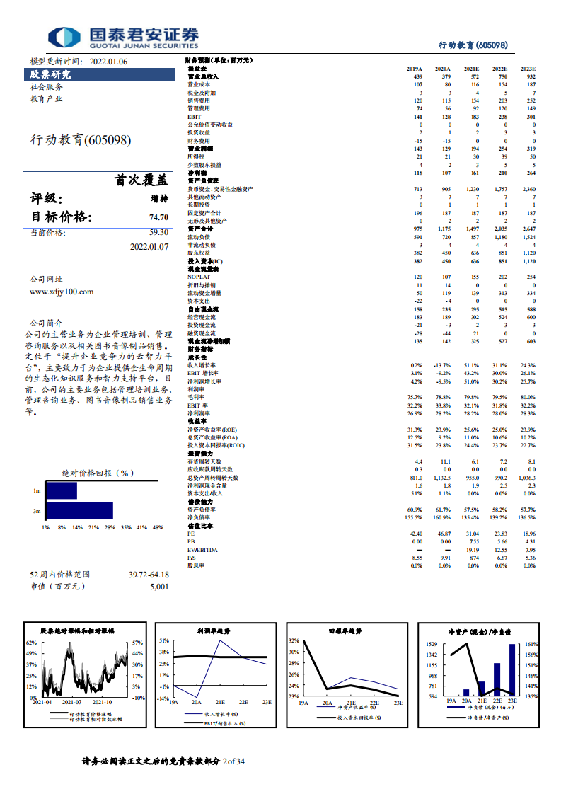 行动教育-首次覆盖报告：实效商业培训引领者，Saas布局新添动力-20220107.pdf 第2页