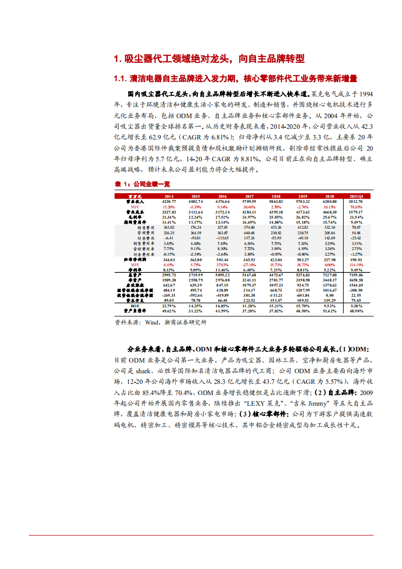 2021年吸尘器代工领域莱克电气公司盈利能力分析报告.pdf 第3页