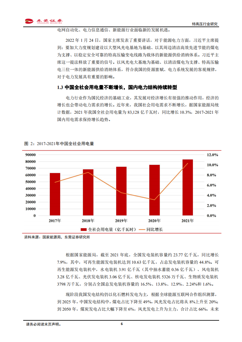 特高压行业研究：打造特高压&ldquo;电力引擎&rdquo;，敷设智能电网&ldquo;快车道&rdquo;-220330.pdf 第6页