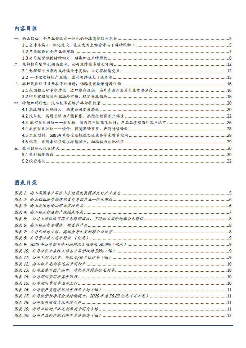 2021年高端铝材龙头南山铝业公司产业链纵向一体化分析报告.pdf 第1页