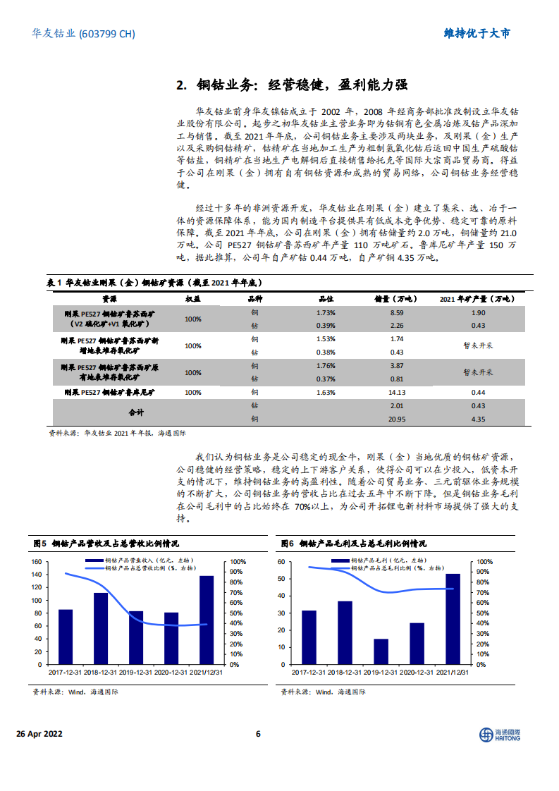 华友钴业-资源优势突出的正极材料一体化龙头-220426.pdf 第6页