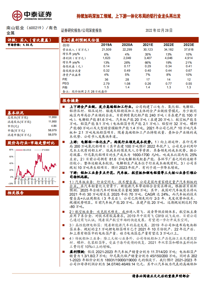 南山铝业-持续加码深加工领域，上下游一体化布局的铝行业龙头再出发-20220228.pdf 第1页