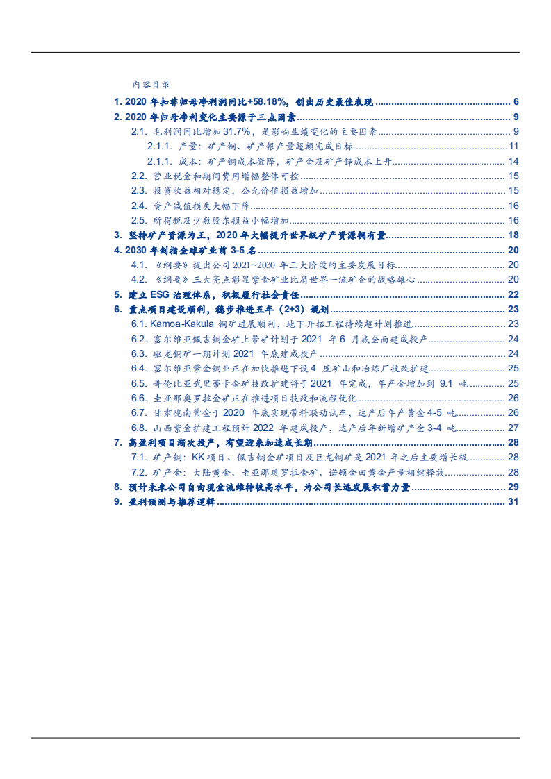 紫金矿业公司2020年业绩总结与2021年发展趋势分析报告.pdf 第1页