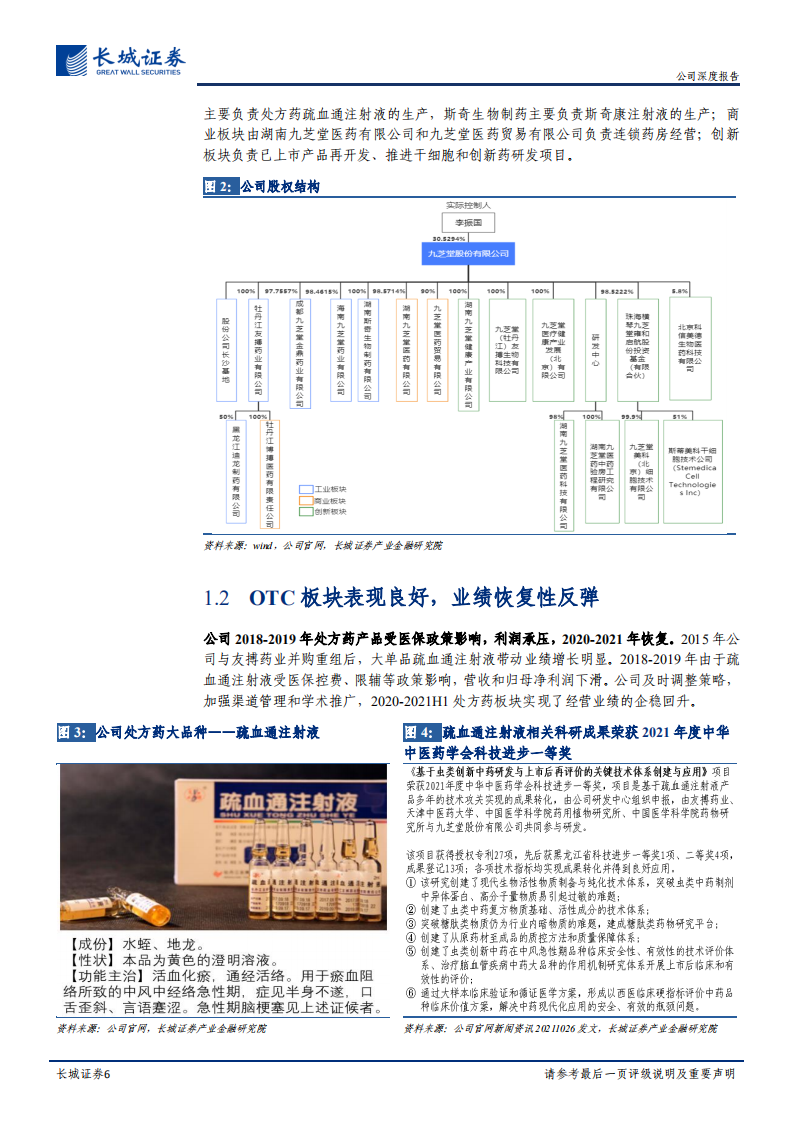 九芝堂-公司深度报告：文化营销助力OTC放量、创新药和干细胞远期赋能-20220121.pdf 第6页