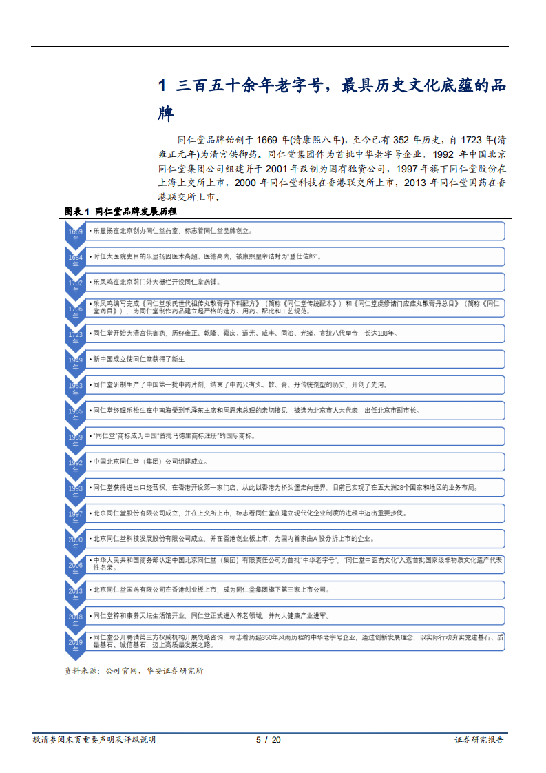 同仁堂-历史铸就品牌，改革焕发新生-220302.pdf 第5页
