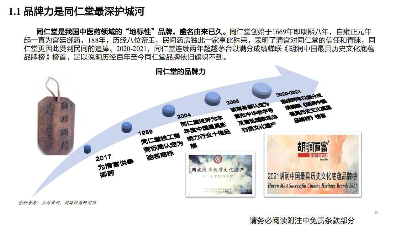 同仁堂-深度报告：百年御药成长加速，大品种量价齐升带动业绩增长-220423.pdf 第6页