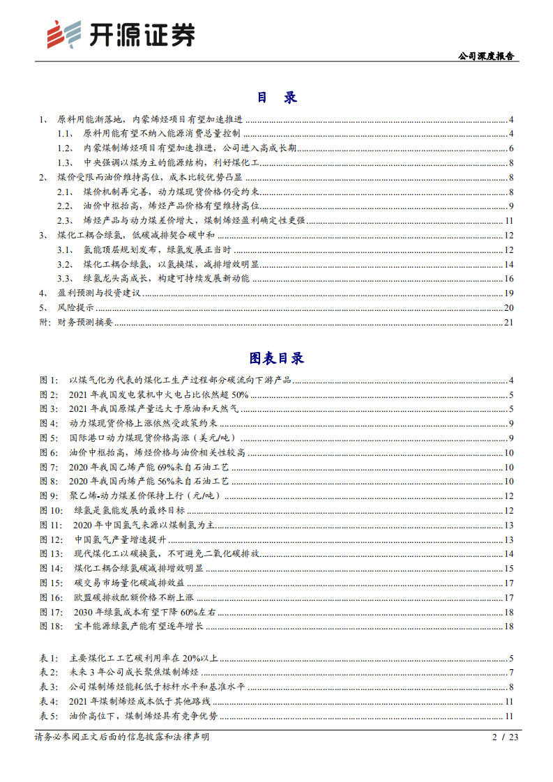 宝丰能源-公司深度报告：深度系列四，原料用能渐落地，绿氢龙头高成长-20220324.pdf 第2页
