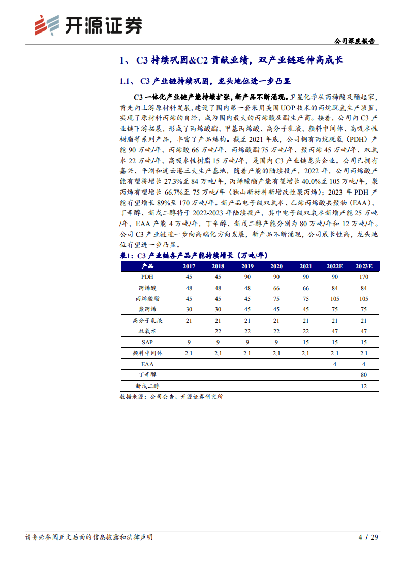 卫星化学-公司深度报告：深度系列二，C2&C3产业链高成长，加布局新能源新材料-220520.pdf 第4页
