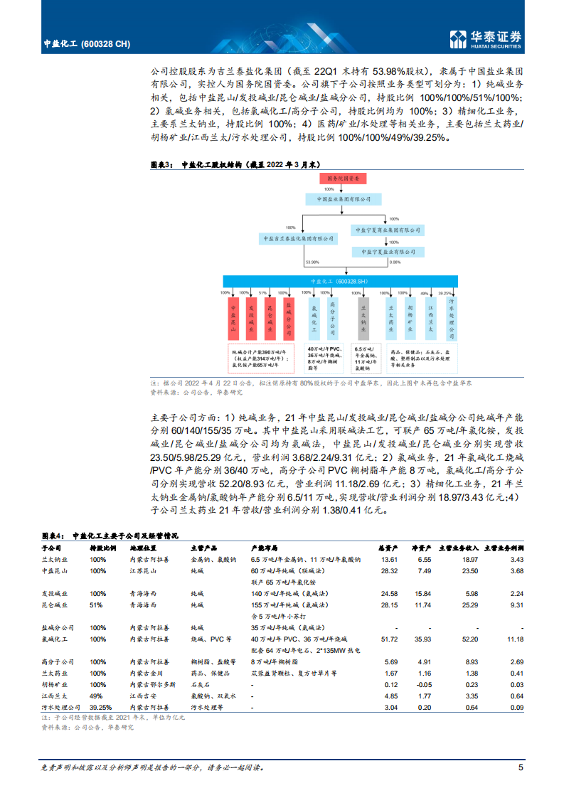 中盐化工-盐化工行业龙头，纯碱格局化工品业务稳健-220518.pdf 第5页