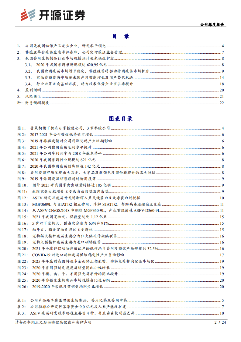 普莱柯-公司深度报告：猪用疫苗单价、毛利率双升，进入研发投入兑现期-220505.pdf 第2页