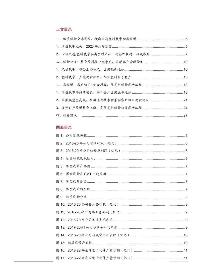 2021年洁美科技公司纸质载带业务与离型膜产品分析报告.pdf 第1页