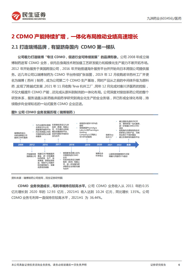 九洲药业-深度报告：全产业链布局完成，CDMO再度进化升级-220223.pdf 第6页