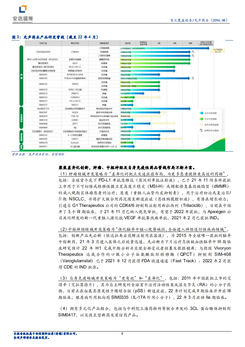 先声药业-三大板块差异化加速转型，创新产品增长强劲-220608.pdf 第6页
