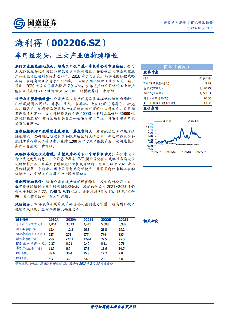 海利得-车用丝龙头，三大产业链持续增长-220221.pdf 第1页