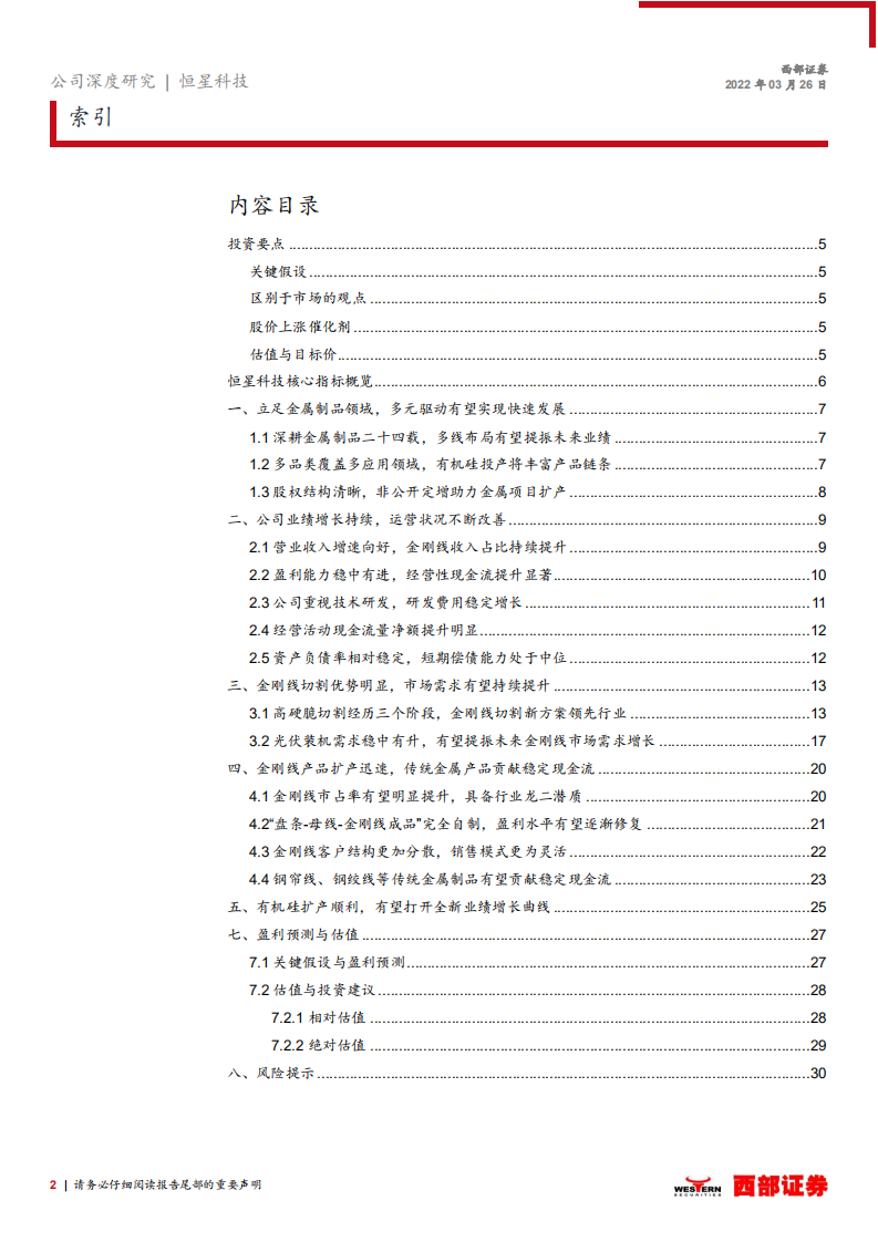 恒星科技-首次覆盖深度报告：金刚线先进供应商，有机硅打开全新增长曲线-20220326.pdf 第2页