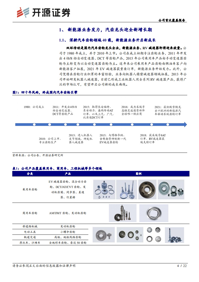 双环传动-公司首次覆盖报告：深耕高精度齿轮领域，新能源业务驶入快车道-220627.pdf 第4页