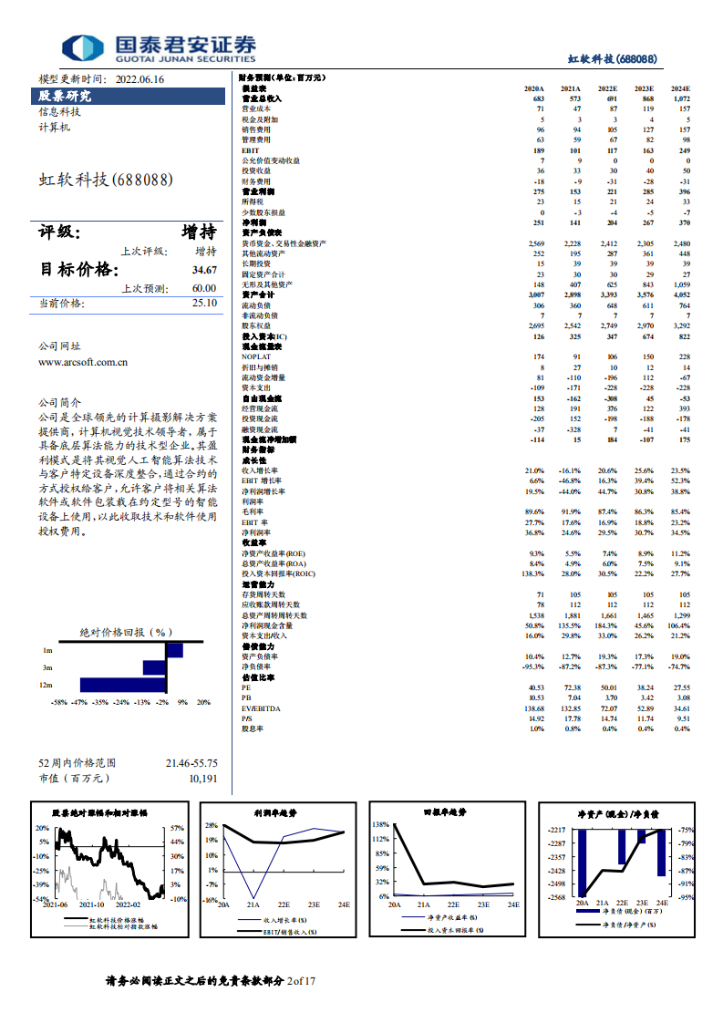 虹软科技-手机拍摄算法及车载视觉两大核心业务拐点将至-220616.pdf 第2页