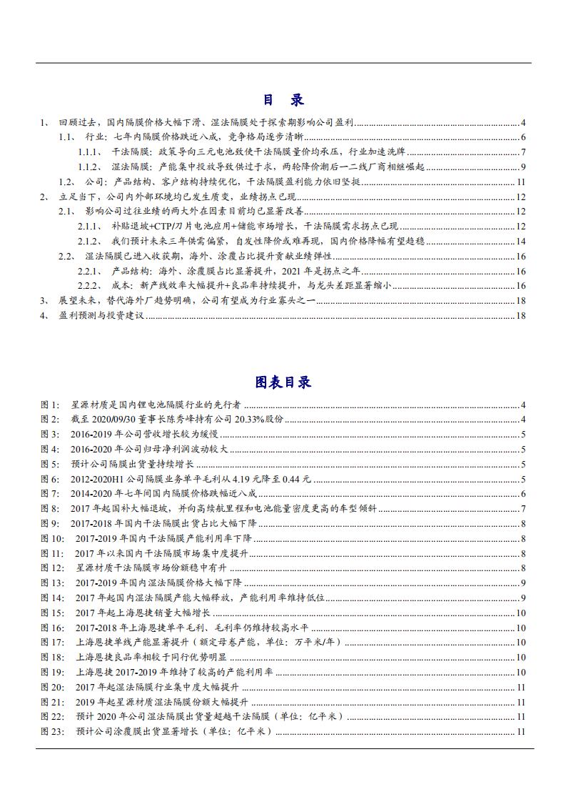 2021年隔膜价格趋势与星源材质公司未来前景分析报告.pdf 第1页