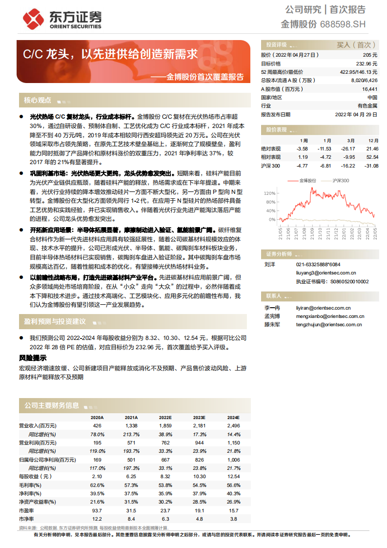 金博股份-首次覆盖报告：C C龙头，以先进供给创造新需求-220429.pdf 第1页
