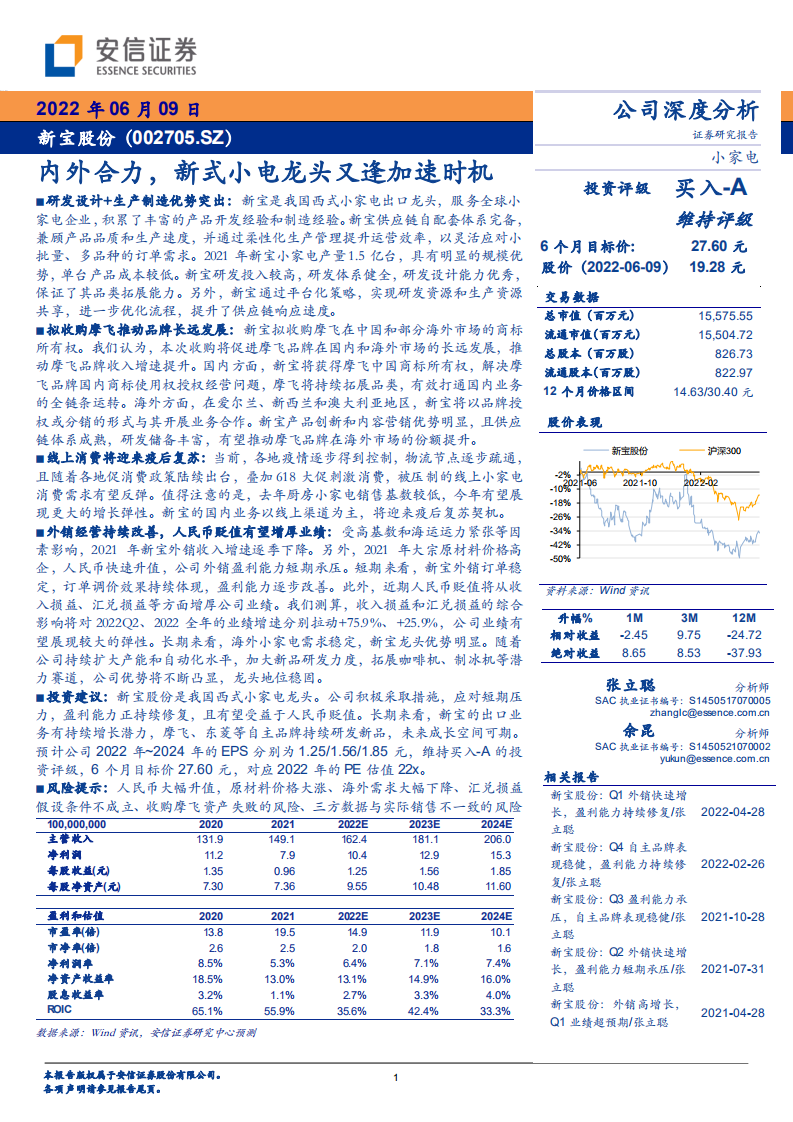 新宝股份-内外合力，新式小电龙头又逢加速时机-220609.pdf 第1页