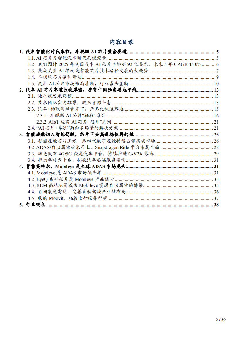 2021年汽车AI芯片市场格局与智能座舱前景分析报告.pdf 第1页